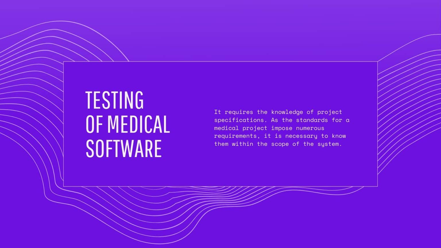text on Quality assurance in a medical project and knowledge of project specifications
