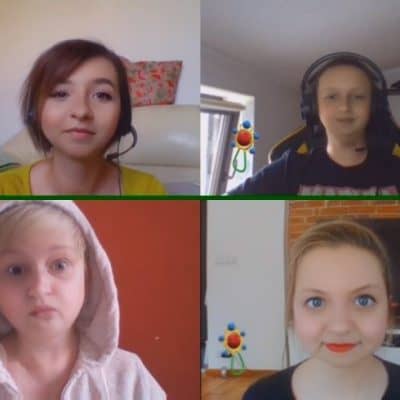 4 screens of people in teams meeting with snapchat funny filter on as one of the pandemic experiences