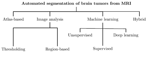 diagram presenting process of automated segmentation of brain tumors