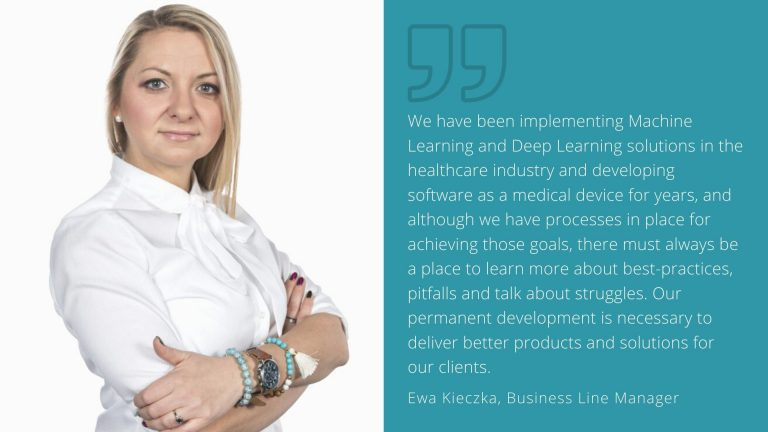 picture of Ewa Kieczka, head of people and business and development at Graylight Imaging and quotation on artificial intelligence in radiology